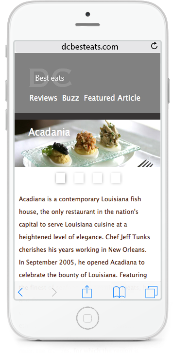 DC Best Eats Mobile Site